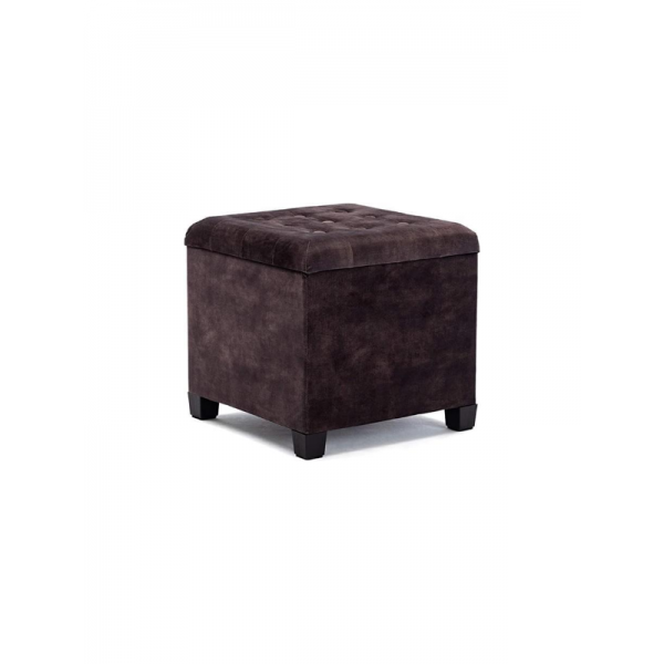 Sandıklı Kare Puf Bench Odun Kömürü Renk Düğmeli Şık Ev Mobilyaları Koltuk Sandalye Sehpa | Puflar | İnegöl Mobilya 