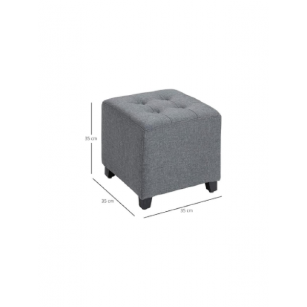 Kare Puf Bench Gri Renk Düğmeli Şık Ev Mobilyaları Koltuk Sandalye Sehpa | Puflar | İnegöl Mobilya 