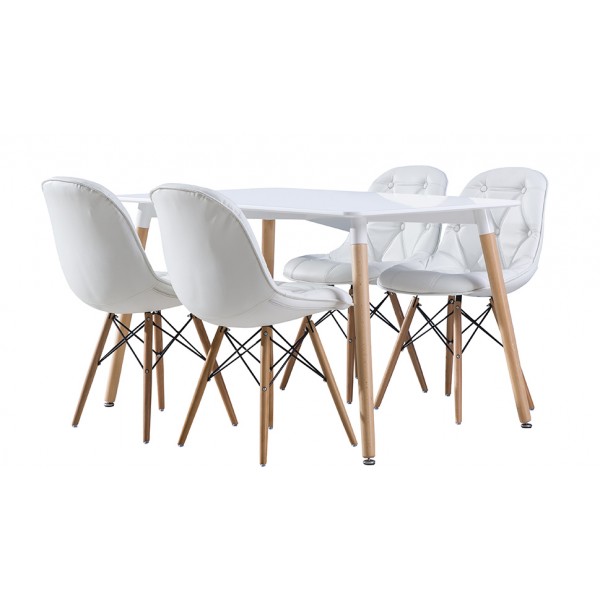Eames Masa Sandalye Takımı Beyaz | Yemek Masaları | İnegöl Mobilya 