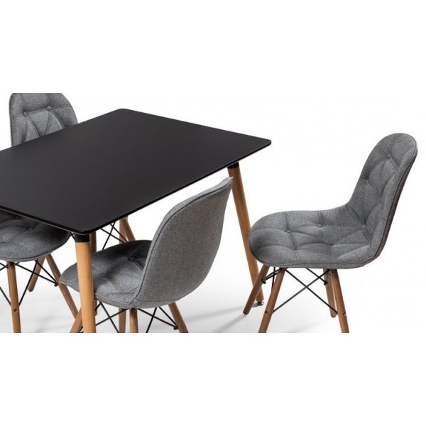 Eames Masa Sandalye Takımı Siyah-Gri | Yemek Masaları | İnegöl Mobilya 