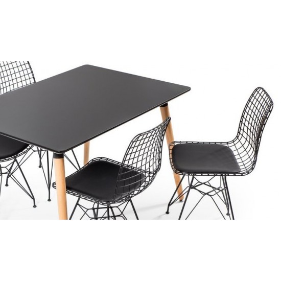 Eames Masa Sandalye Takımı Metal-Siyah | Yemek Masaları | İnegöl Mobilya 