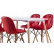 Eames Masa Sandalye Takımı Kırmızı | İnegöl Mobilya 