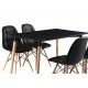 Eames Masa Sandalye Takımı Siyah | Yemek Masaları | İnegöl Mobilya 