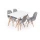 Eames Masa Sandalye Takımı Beyaz-Gri | Yemek Masaları | İnegöl Mobilya 