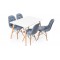 Eames Masa Sandalye Takımı Beyaz-Mavi