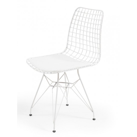 Gustav Tel Sandalye Beyaz | Sandalyeler | İnegöl Mobilya 