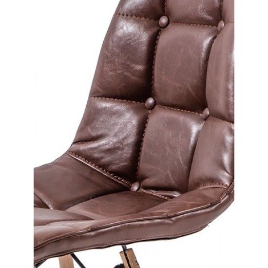 Eames Kare Kapitoneli Deri Sandalye | Sandalyeler | İnegöl Mobilya 