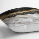 Modern Siyah Beyaz Altın Mermer Motifli Dijital Baskılı Yastık Kırlent | Yastıklar | İnegöl Mobilya 