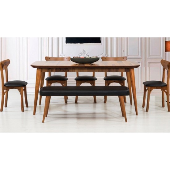 Konik Masa Sandalye Seti (Ceviz-Büyük) | Yemek Masaları | İnegöl Mobilya 