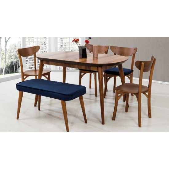 Konik Masa Sandalye Seti (Ceviz) | Yemek Masaları | İnegöl Mobilya 