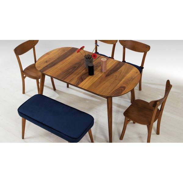 Konik Masa Sandalye Seti (Ceviz) | Yemek Masaları | İnegöl Mobilya 