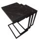 C Zigon Siyah Mermer Desenli Bakır Kaplamalı Metal Ayaklı C Zigon Sehpa 3 Parça | Zigon Sehpa | İnegöl Mobilya 